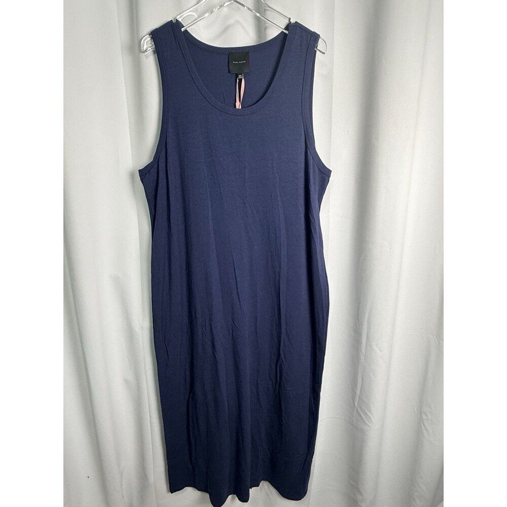 Alex Marie Navy Blue Cotton Rayon Blend Sleeveless Maxi Casual Dress Sz XXL New